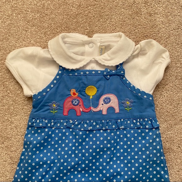 Baby Girls’ Elephant Sunsuit + white onesie - Picture 2 of 6
